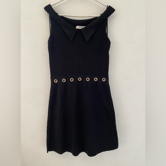 Morgan de Toi Black  vintage y2k Mini Dress with Gold Accents - Picture 1 of 9